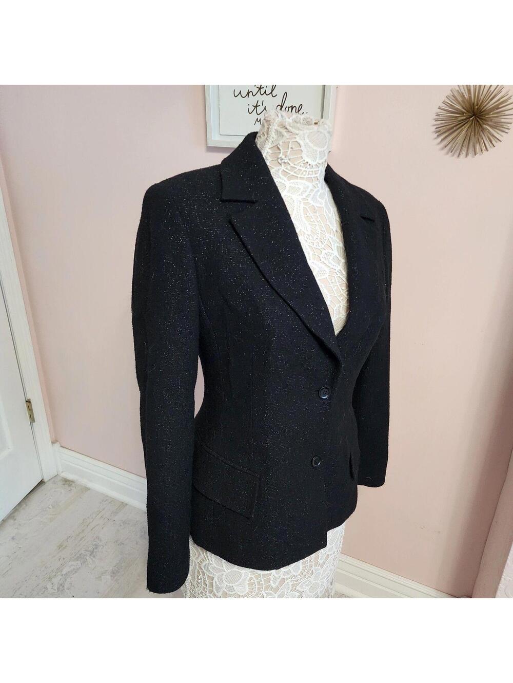 Emanuel Ungaro Paris Black Sparkle Blazer Jacket Women’s 6 / 40 Designer